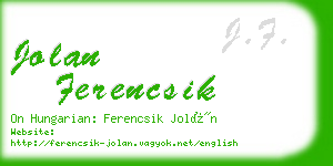 jolan ferencsik business card